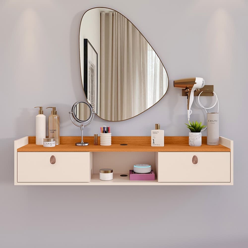 Penteadeira Suspensa Quarto Life Sala Tv 1.20cm Home Decoração 2 Porta Rack Aparador Varias Cores