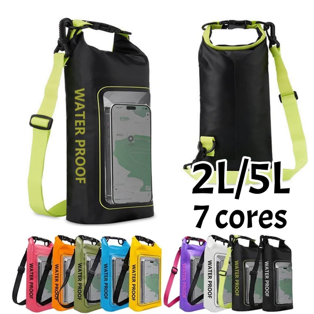 Bolsa estanque IP68 de 2L/5L - ​​Bolsa impermeável com fecho de enrolar para piscina, ideal para caiaque