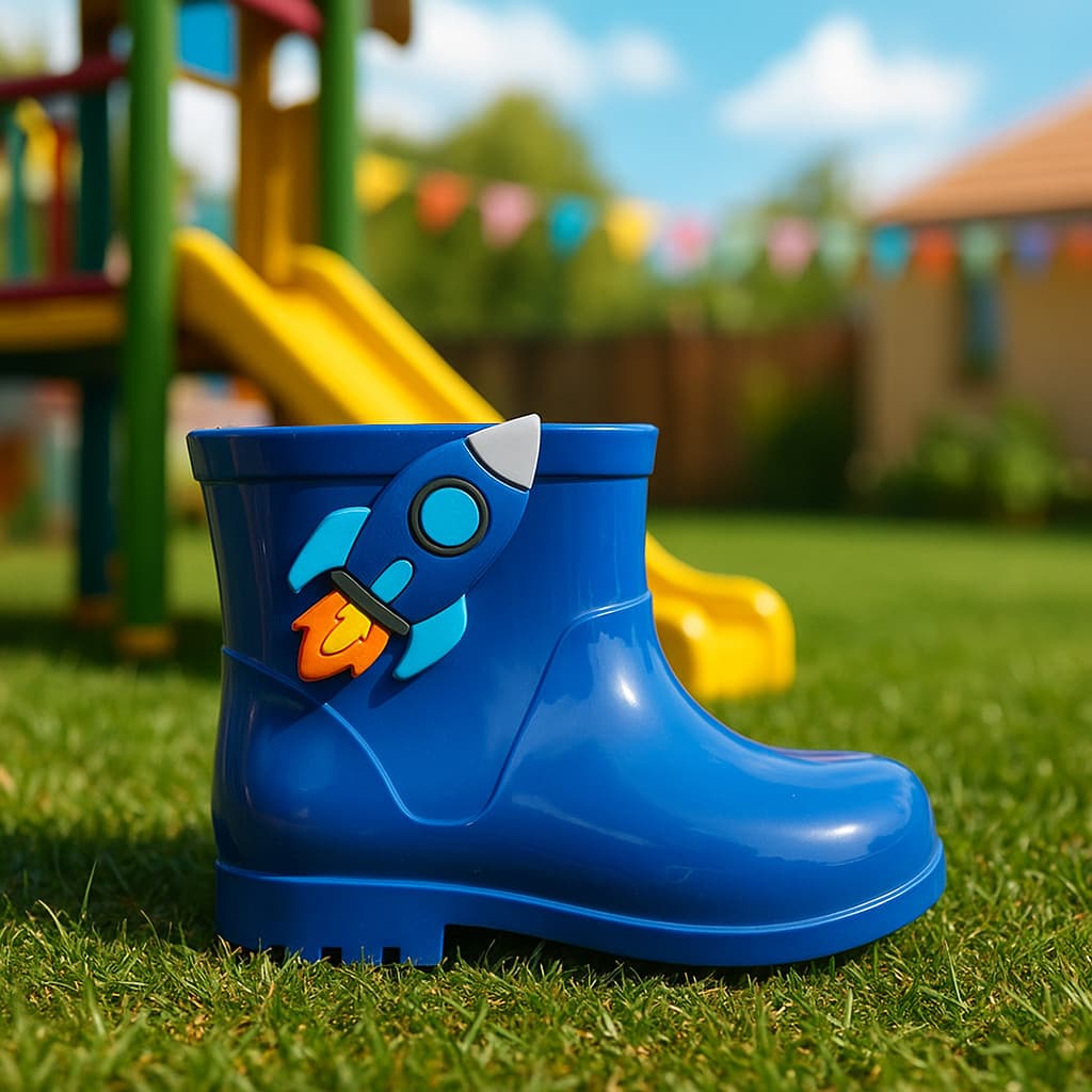 Galocha Botas Menino Infantil Dragão Foguetes Masculinos Criança Leve Confortável Impermeável