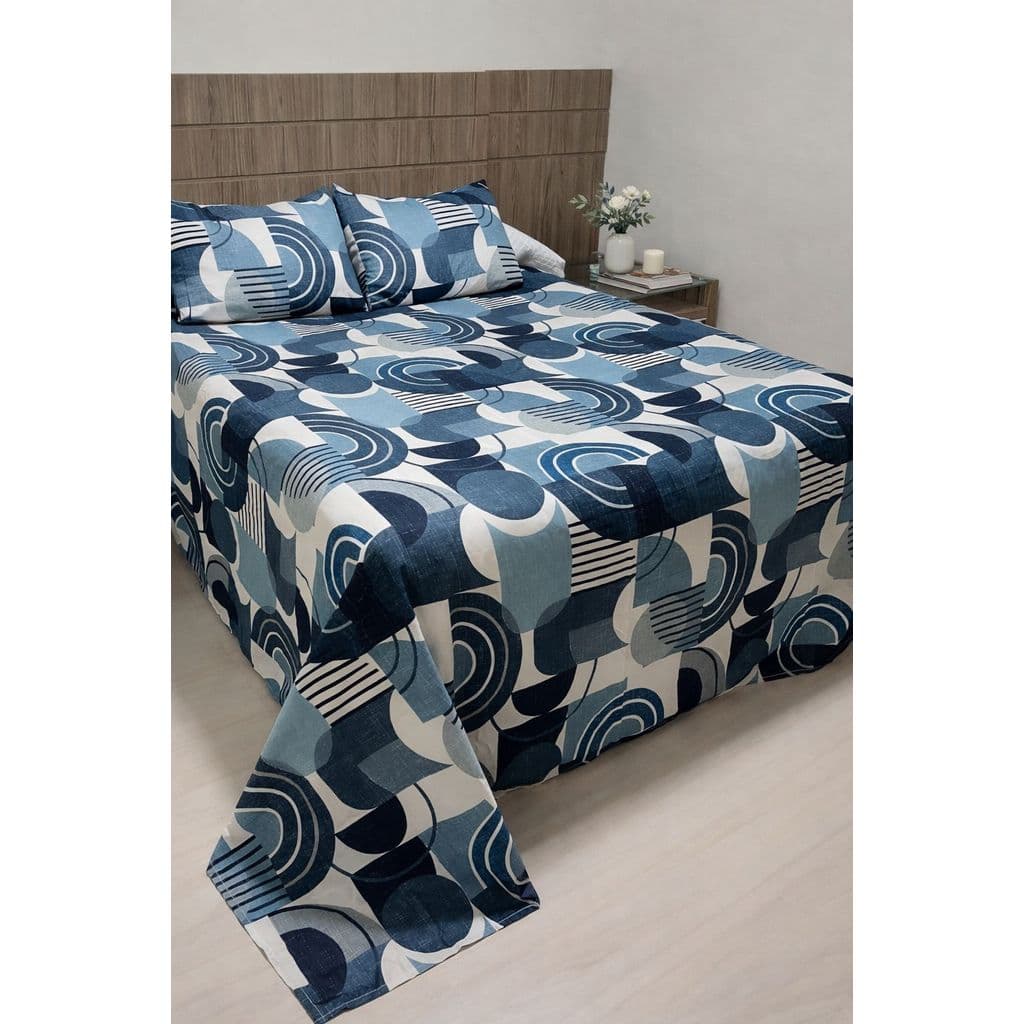 Lençol Casal Queen 600 Fios Toque de algodão Com 2 Fronha 2,30x2,50