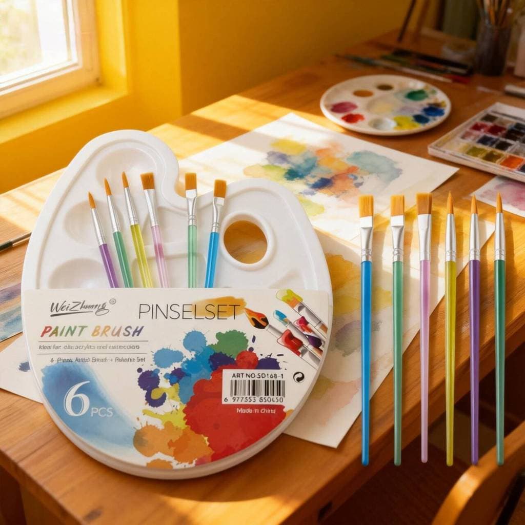 Kit com 6/12 Pincéis artísticos para pintura cerdas macias, aquarela, guache, pintura a óleo, acrílico