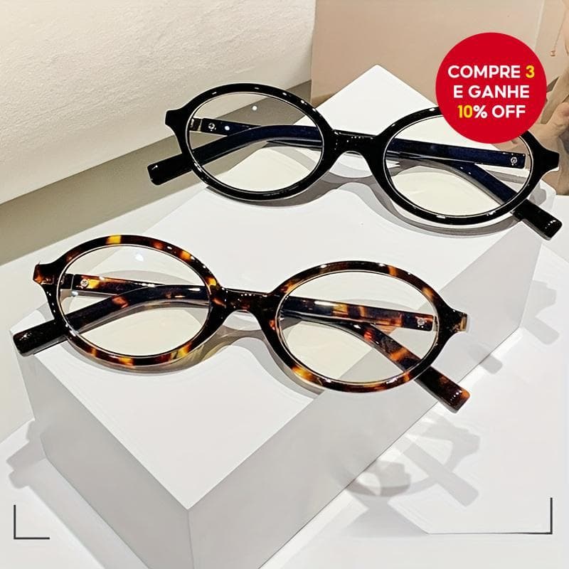Óculos De Armação Oval Com Lente De PC Bloqueio De Luz Azul 1pcs 2pcs Da Moda