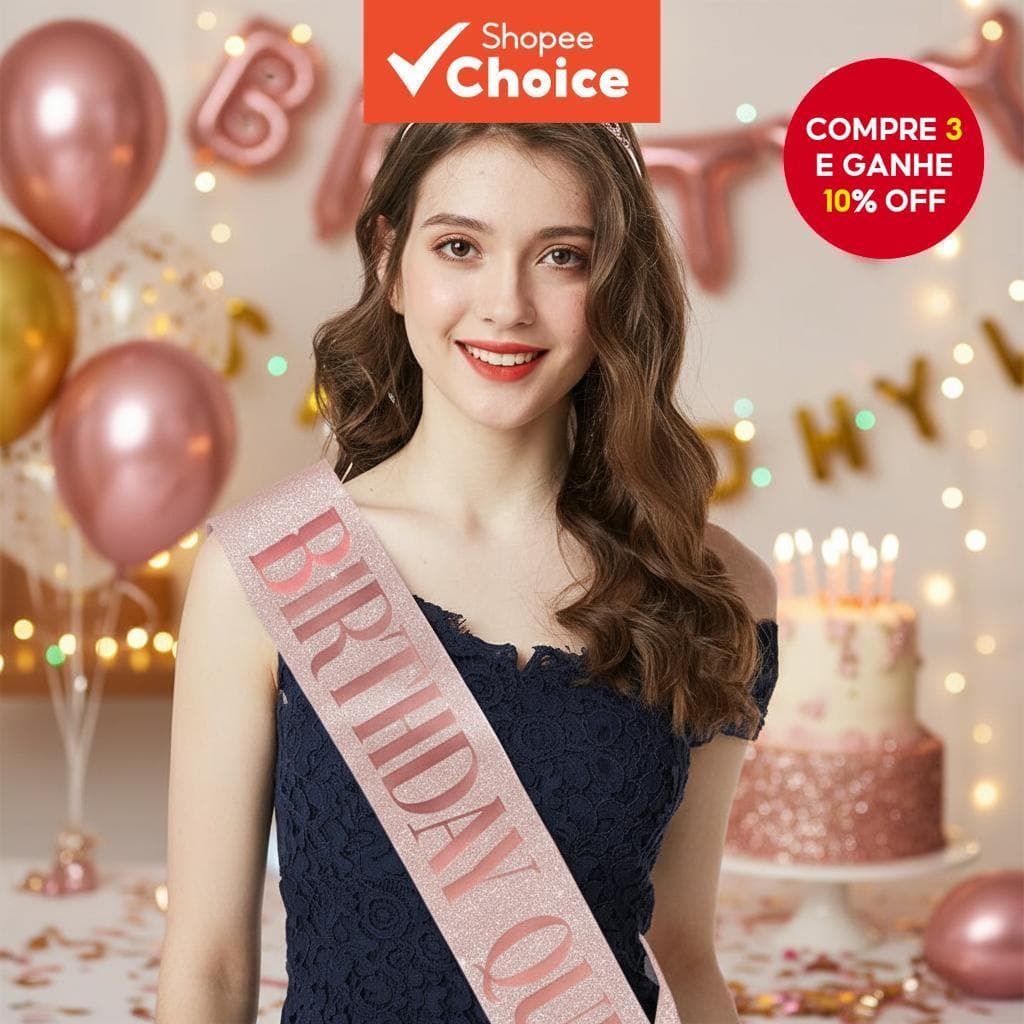  Tiara e Faixa de Decoração para Festa de Aniversário, Tiara de Aniversário, Suprimentos para Festa