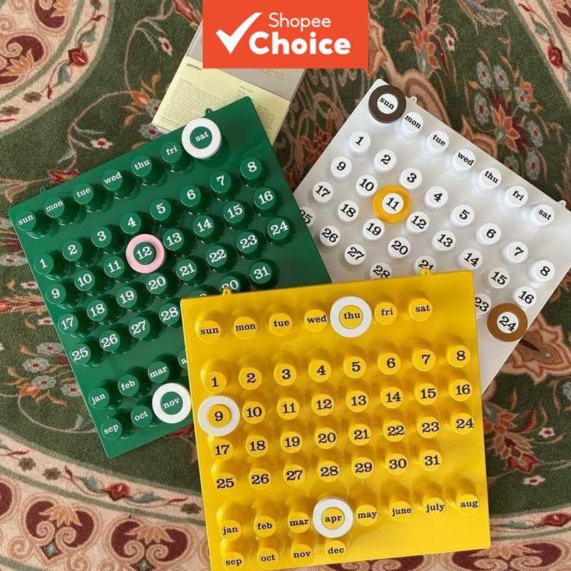 Minimalista Criativo DIY Anel Calendário Perpétuo Decorativo Acrílico Retro Presente