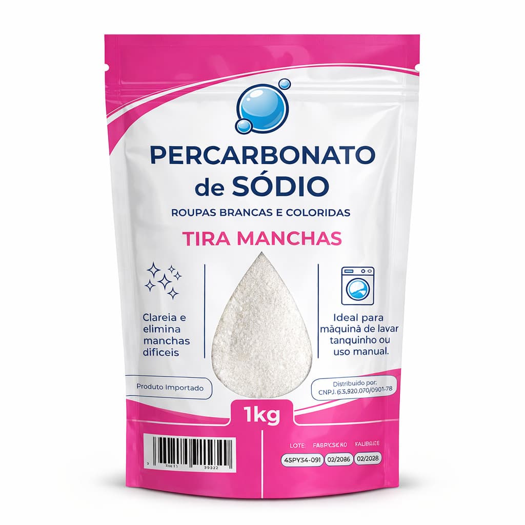 Percarbonato de Sódio 100% Puro Limpeza Em Geral Tira Manchas Roupas Brancas 500g/1kg /2kg