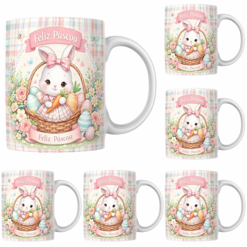 Kit 4 Canecas de Páscoa Para Presente Encantador