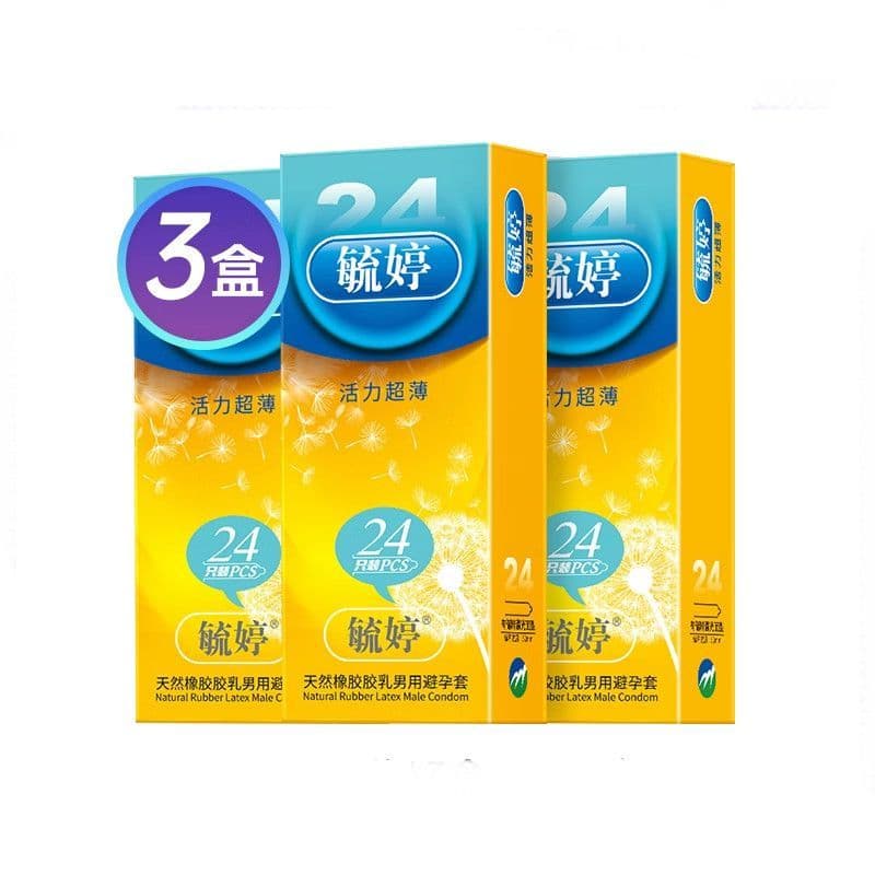 Novo produto pronto estoque Yuting vitalidade ultra-fino 24 peças preservativo lubrificação ultra-fino masculino preserv