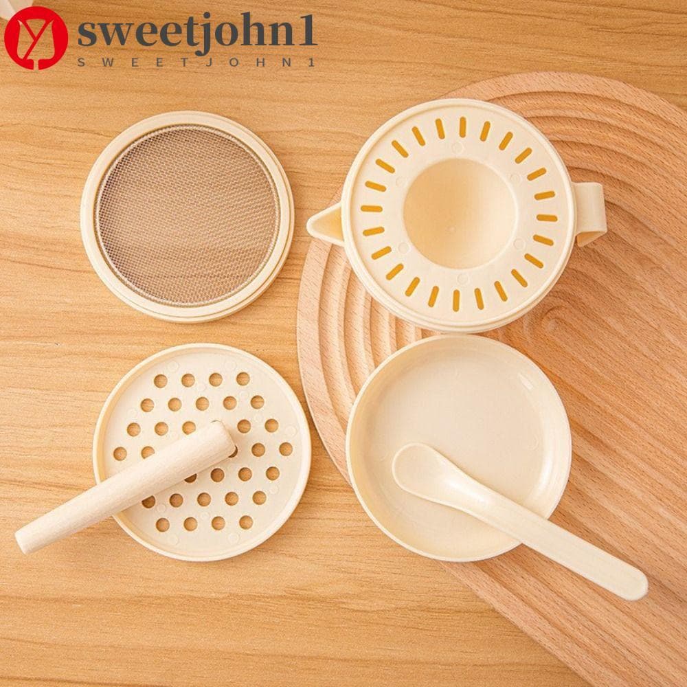 SWEETJOHN1 Conjunto De Tigela De Moagem De Alimentos Com 7 Unidades , Kit De Moedor Manual Empilhável Para Bebês De Qual