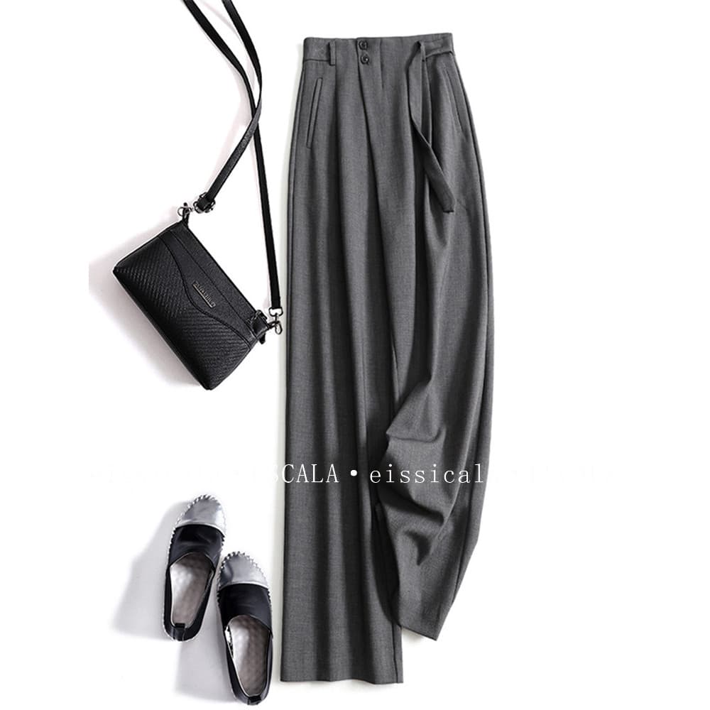 Luxo high-end canal bens high-end cinza terno calças Drape Design Casual sentido macacão profissional perna larga calças