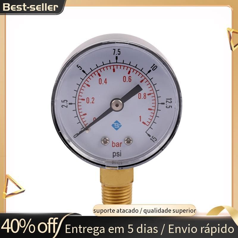 0-1bar 50mm Medidor De Pressão De Água 1/4 Polegada NPT Rosca Manômetro-50-15psi