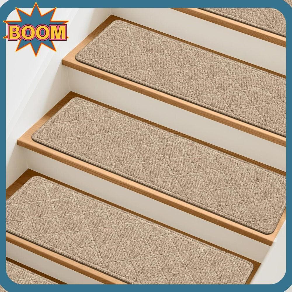 BOOM 1 Peça De Piso De Escada , Tapete Lavável De 8x30 Polegadas , Tapetes De Corredor Autoadesivos Antiderrapantes TPR
