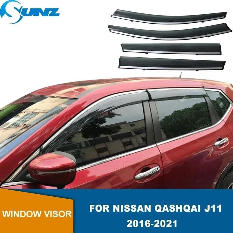 Defletor De Janela Lateral Para Nissan Qashqai J11 2016 2017 2018 2019 2020 2021 2022 Viseira Da Porta Do Carro Sol Chuv