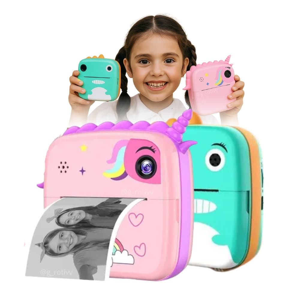 Câmera Infantil Instantânea Térmica com Impressão, Foto e Vídeo para Crianças