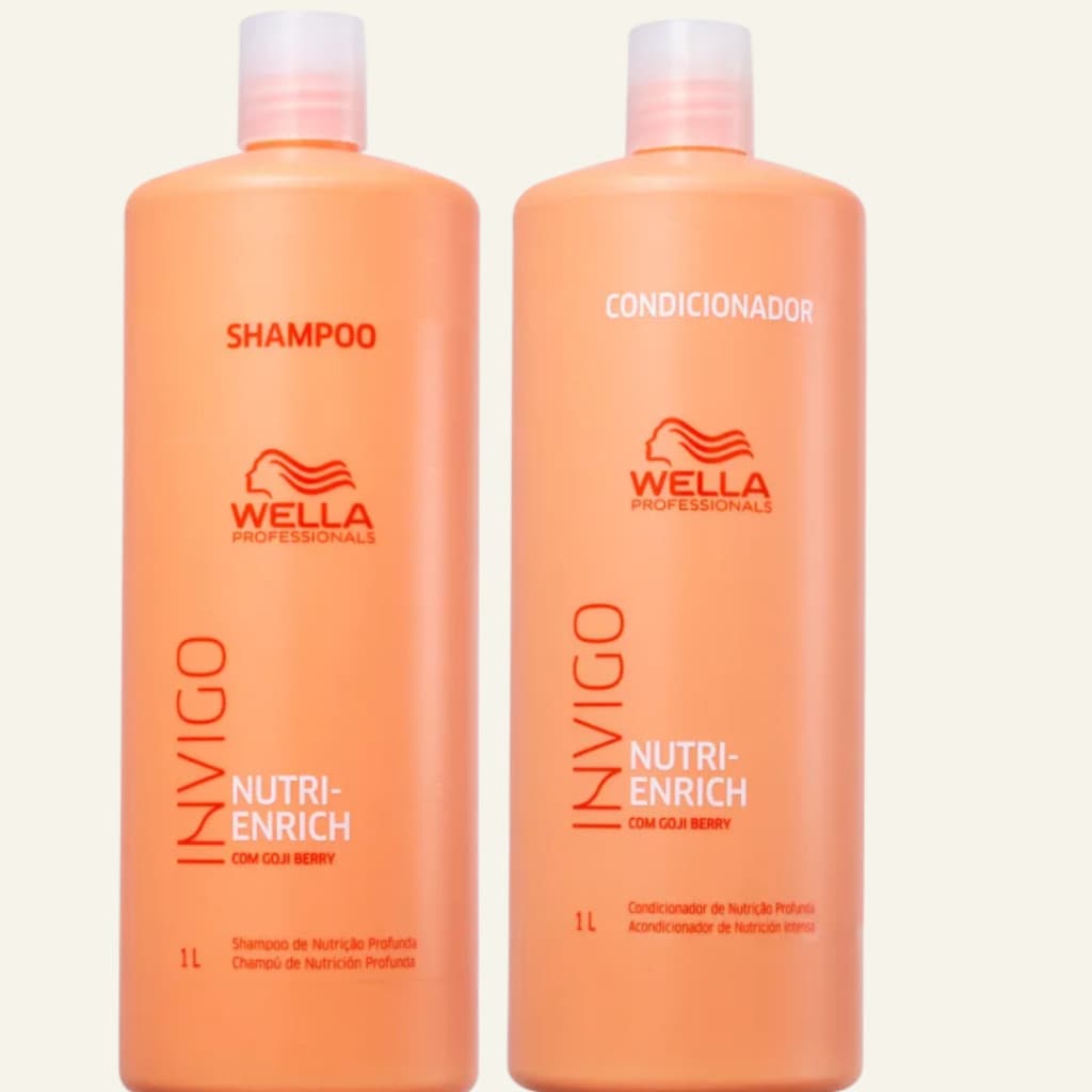 Kit Wella Invigo Enrich Shampoo 1L + Condicionador 1L.