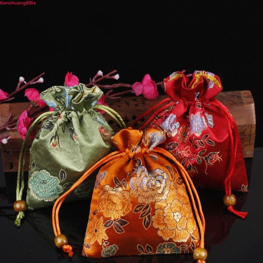 Bolsa Com Cordão De Flor Bordada TIANCHUANG , De Moedas Doces Flores De Lona , Carteira Pequena Floral