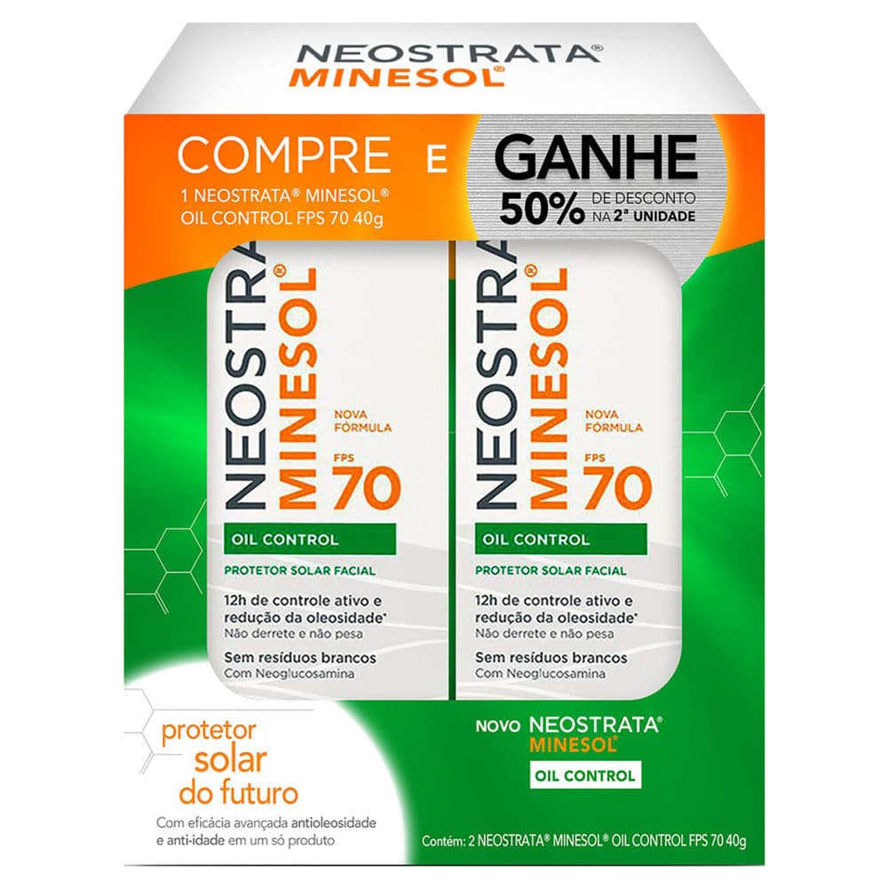 Protetor Solar Minesol Oil Control FPS 70 Gel Creme 40g cada Ganhe 50% de Desconto na Segunda Unidade