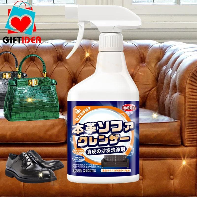 Spray de limpeza para couro de alta qualidade, fabricado no Japão, 500ml, adequado para bolsas, sofás, bancos de carro, 