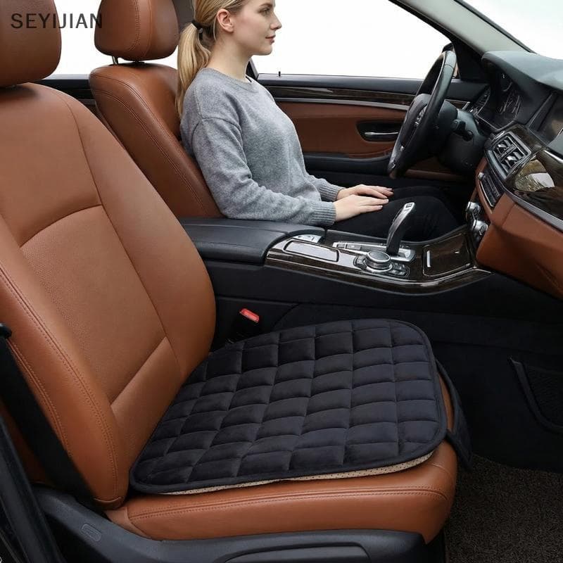 [EYS] Almofada De Assento De Carro De Inverno Capa De Pelúcia Quente Antiderrapante Proteção Respirável Para Motoristas 