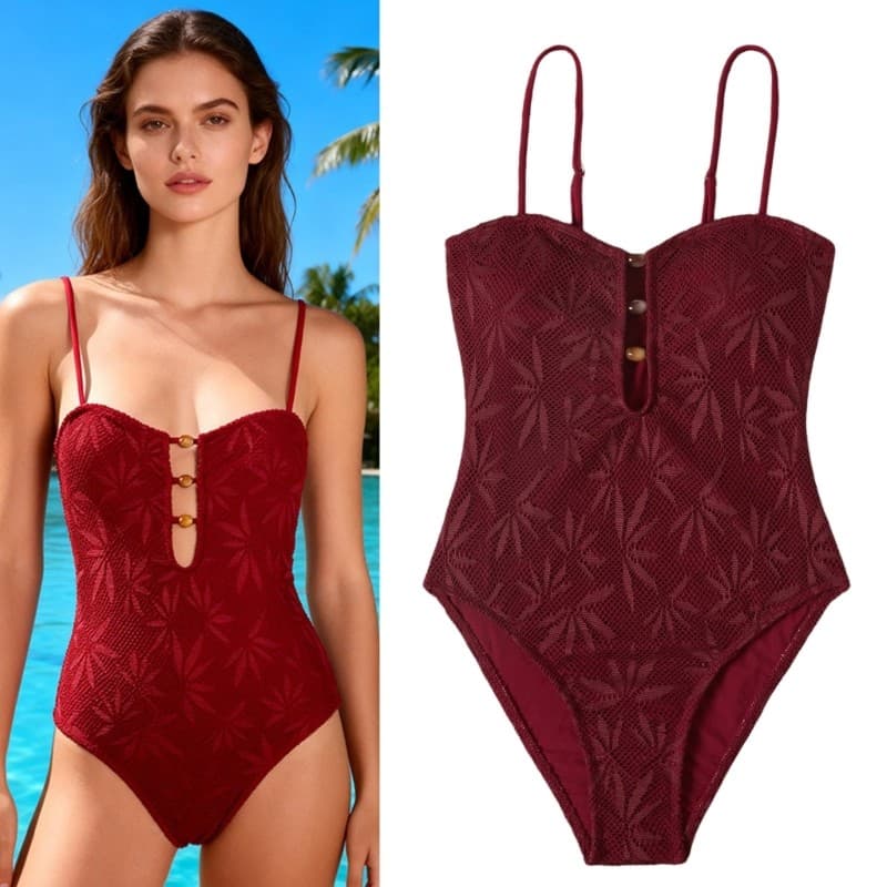 Estone Feminino Conjunto Maiô Cintura Recurso Alças Finas Recorte Beachwear Para Piscina Praia Férias Wear