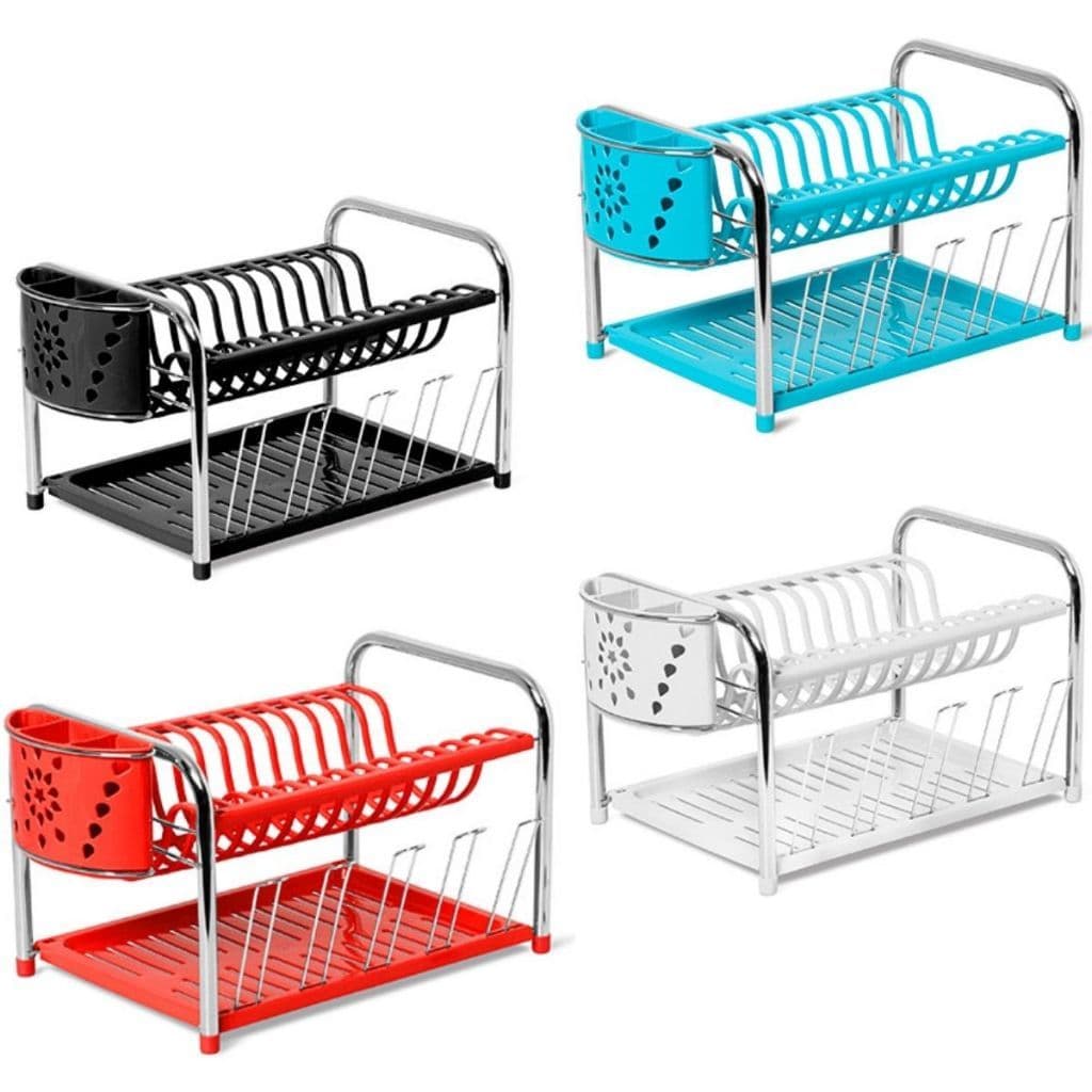 Escorredor Secador de Pratos Com Porta Copos e Talheres Duplo N391 Niquelart