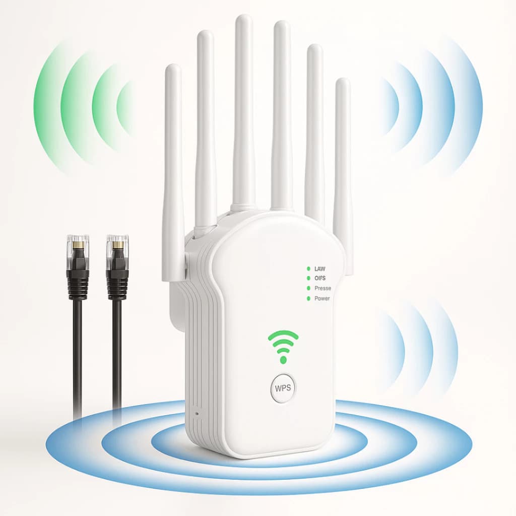 Repetidor Wifi 2800m 6 Antenas Roteador Amplificador De Sinal Modem 1200MBPS yumi