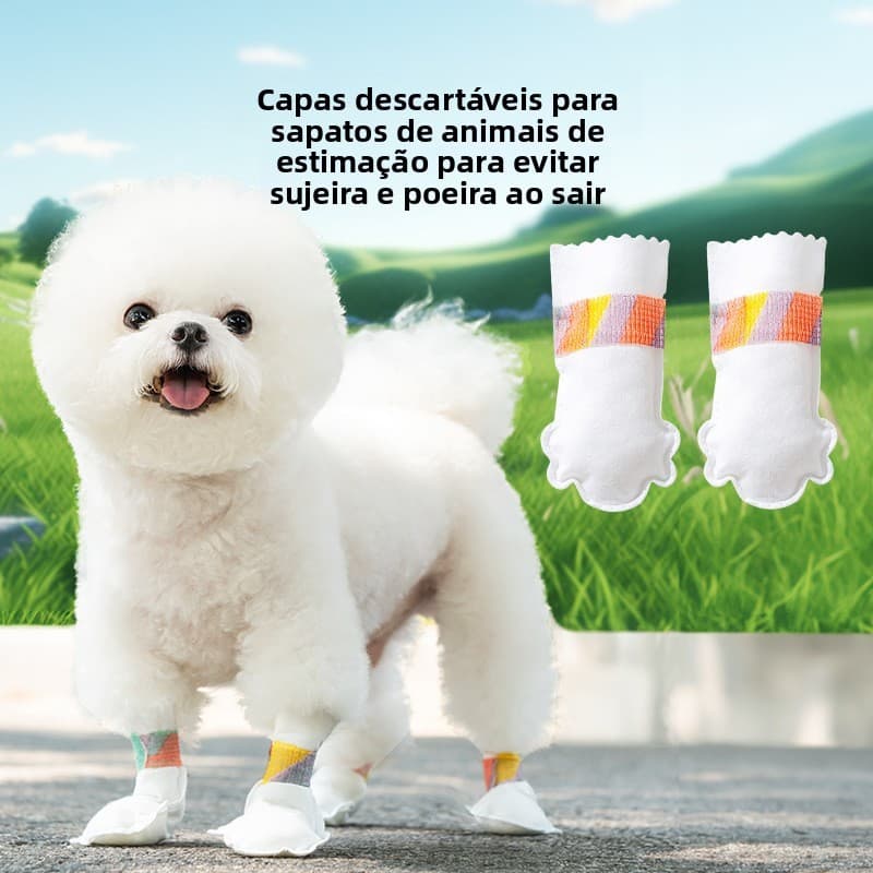 Capa descartável para pés de animais de estimação, não tecido, capa para perna de cachorro, à prova d'água, antiderrapan