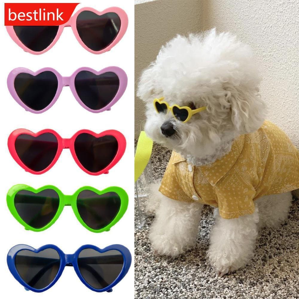 BESTLINK Óculos De Sol Em Formato De Coração , 1 Peça , Adorável , Para Cachorro Pequeno , Gato , Fotos De Animais De Es