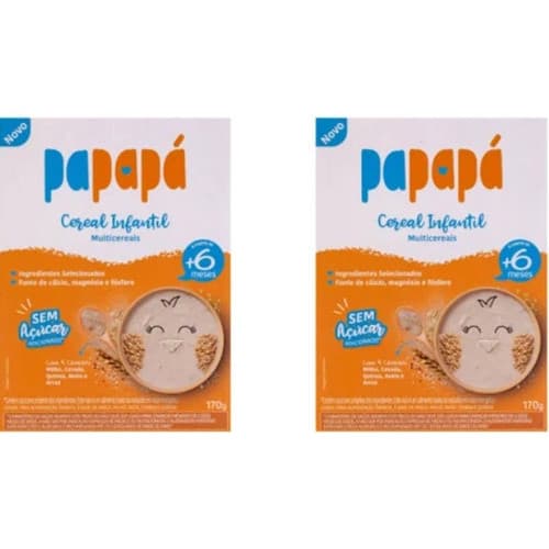 Kit 2 Cereal Infantil Saudável Papapá Sem Açúcar