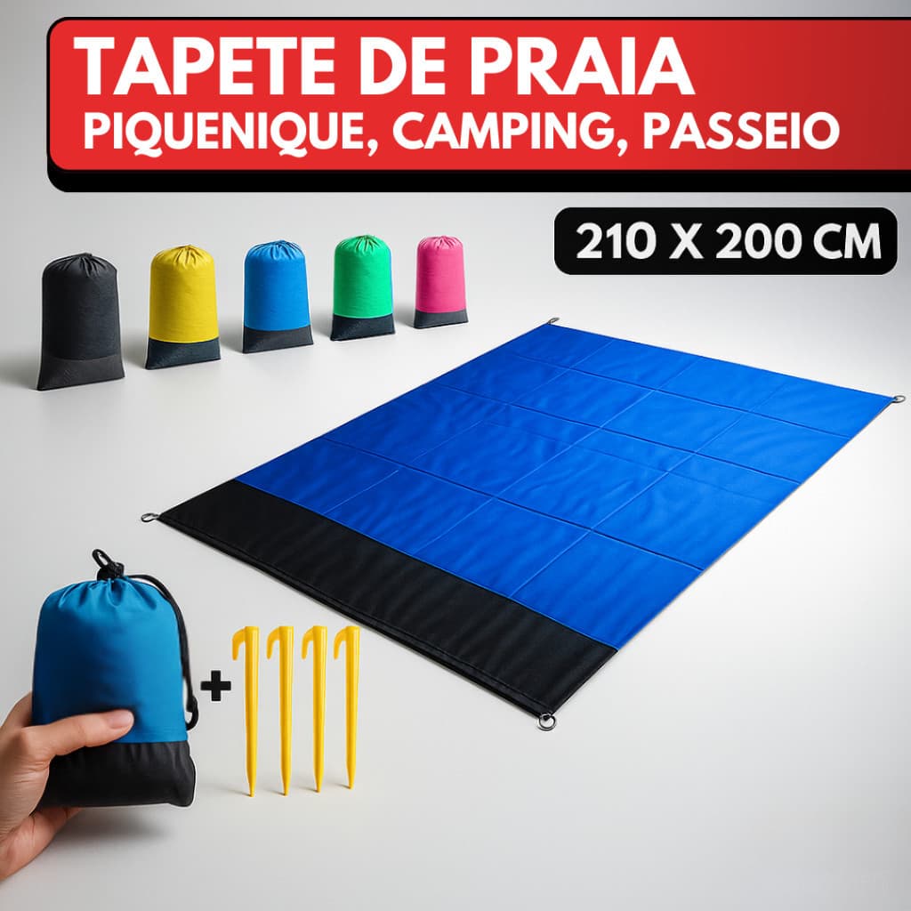 Tapete Impermeável Para Praia E Piquenique | 210x200cm | Camping