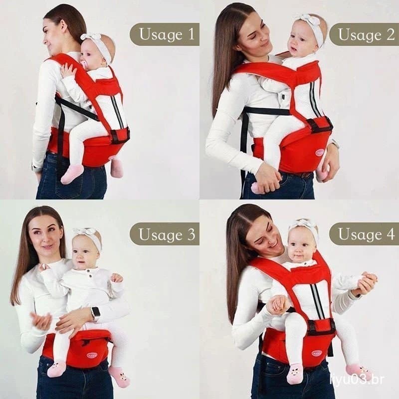 Mochila ergonômica estilo canguru para bebês de 0 a 48 meses com cinto de quadril