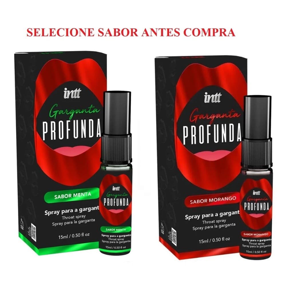 Garganta Profunda Oral Spray Beijável Menta Morango Intt 15Ml