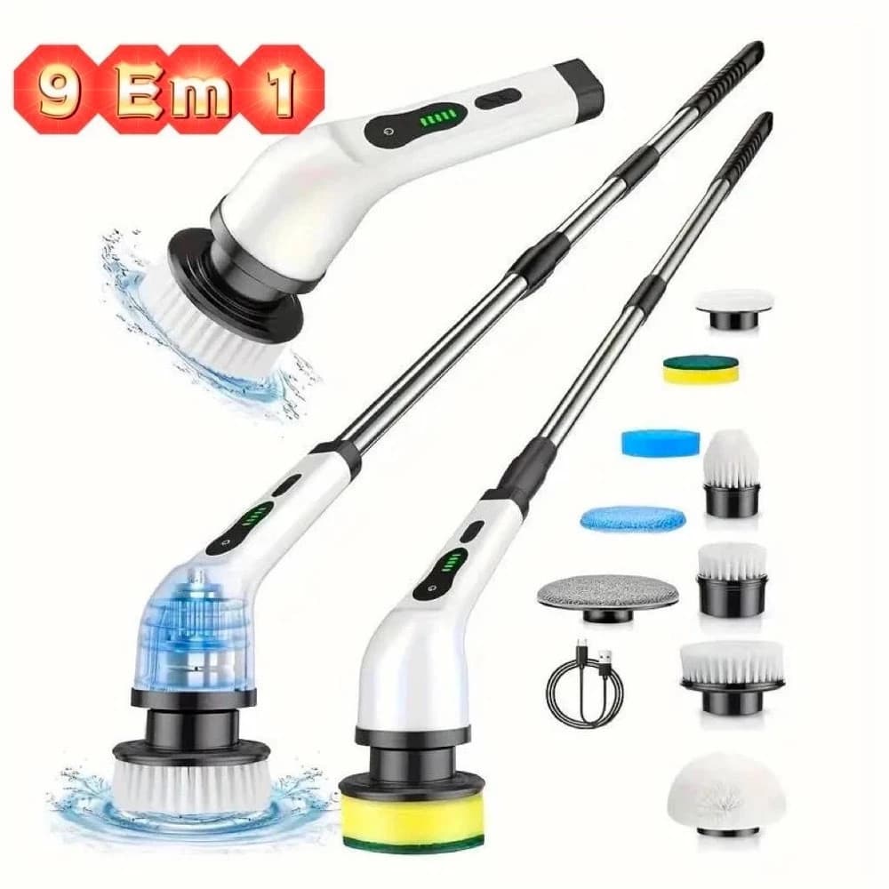 Escova 9 Em 1 Recarregável De Limpeza Ajustável Janela Banheiro E Cozinha novo nova