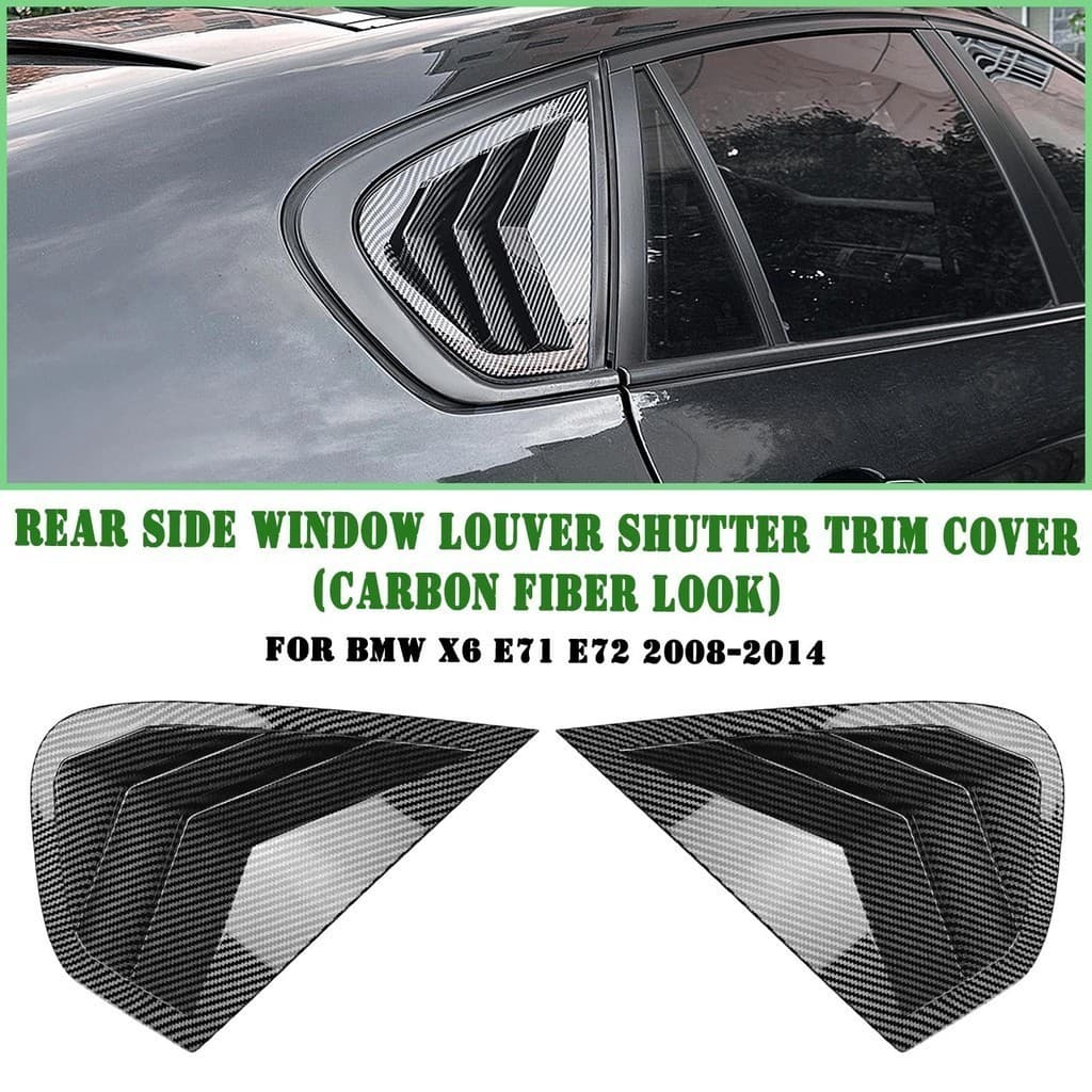 Janela Lateral Traseira Persiana Guarnição Capa Para BMW X6 X6M E71 E72 2008-2014 Aparência De Fibra De Carbono/Cauda Br