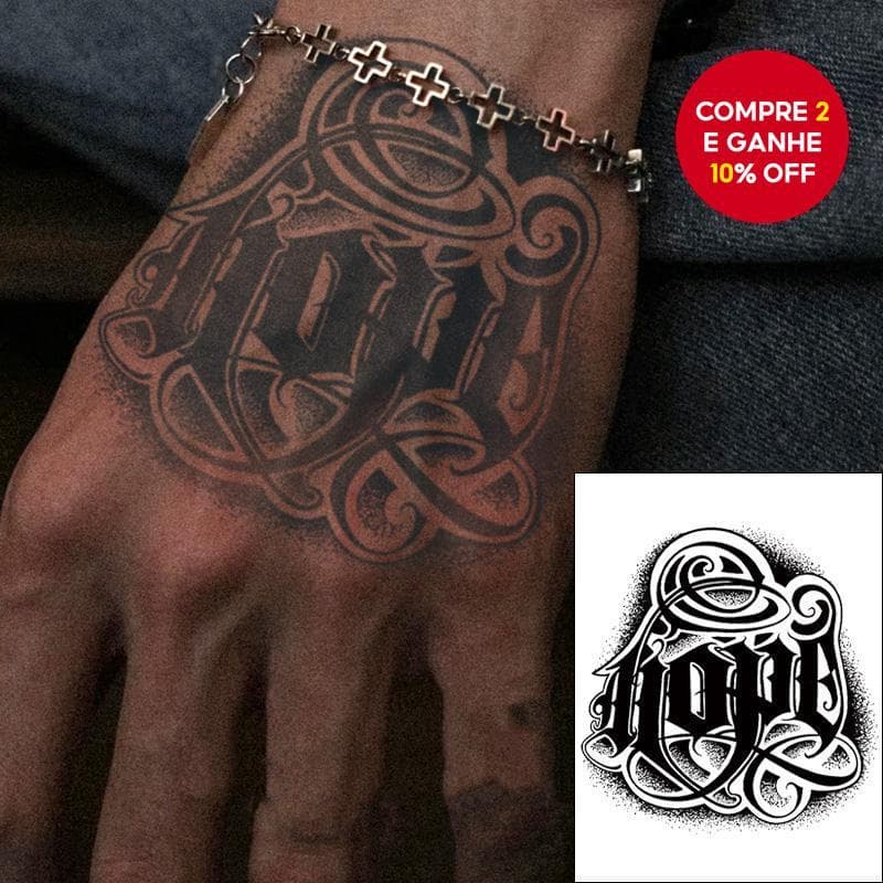 Esperança Mão Tatuagem Temporária Herbal À Prova D'água Legal Unissex Braço Arte Corporal