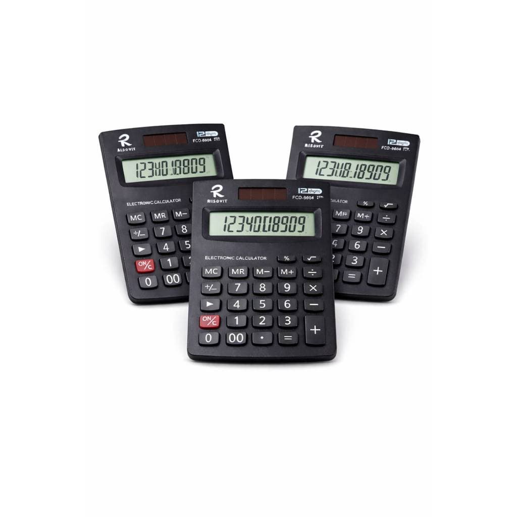 Kit e Conjunto 3 Calculadoras 12 Dígitos Solar Profissional 