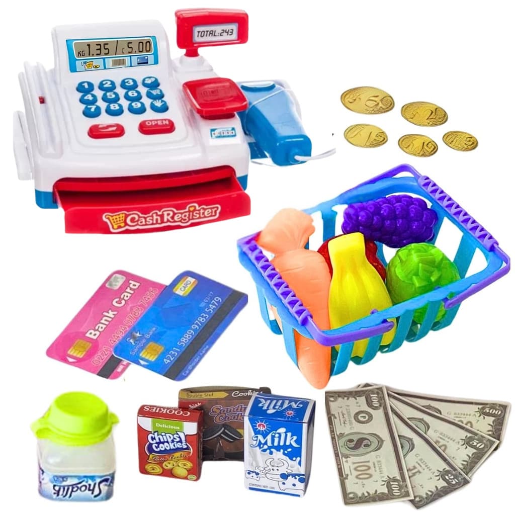 Caixa Registradora Infantil Scanner Som Luz Acessórios Mercadinho Castela