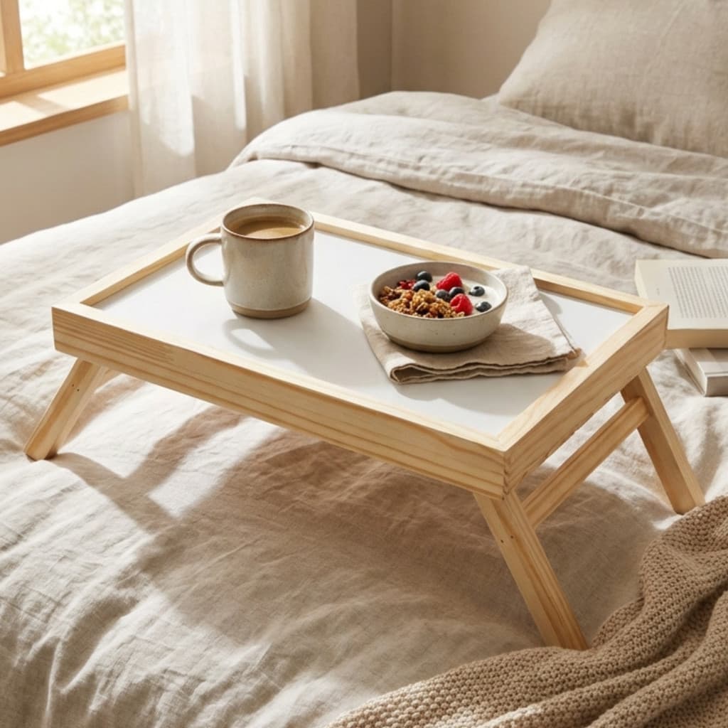 Bandeja Café da Manhã Na Cama De Mesa Para Servir Pés Dobrável Small Em Madeira Pinus
