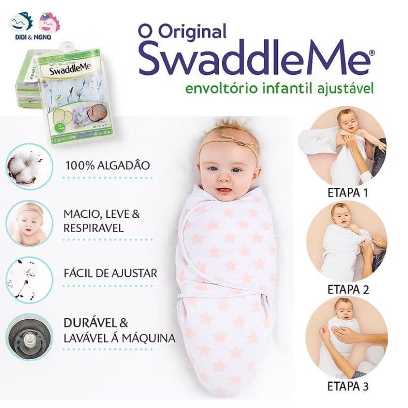 SwaddleMe Envoltório Ajustável Manta Charutinho p/ Recém-Nascido Anti-Susto Macia e Respirável