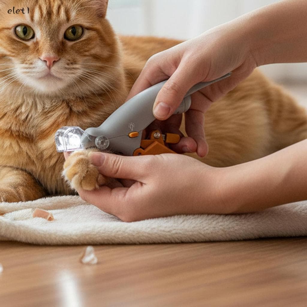 Cortador De Unhas Para Animais De Estimação Com Luz LED Iluminado Aparador Cães E Gatos Lâmina De Aço Inoxidável Alça An
