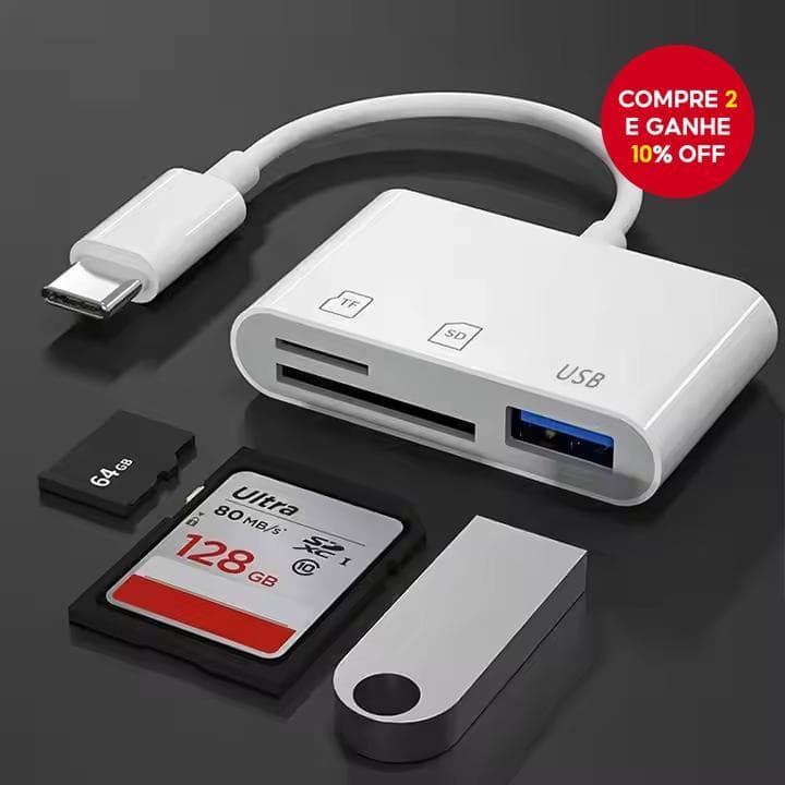  Para Samsung Xiaomi Adaptador USB C 3 em 1 Leitor de Cartão de Memória SD TF Conector OTG