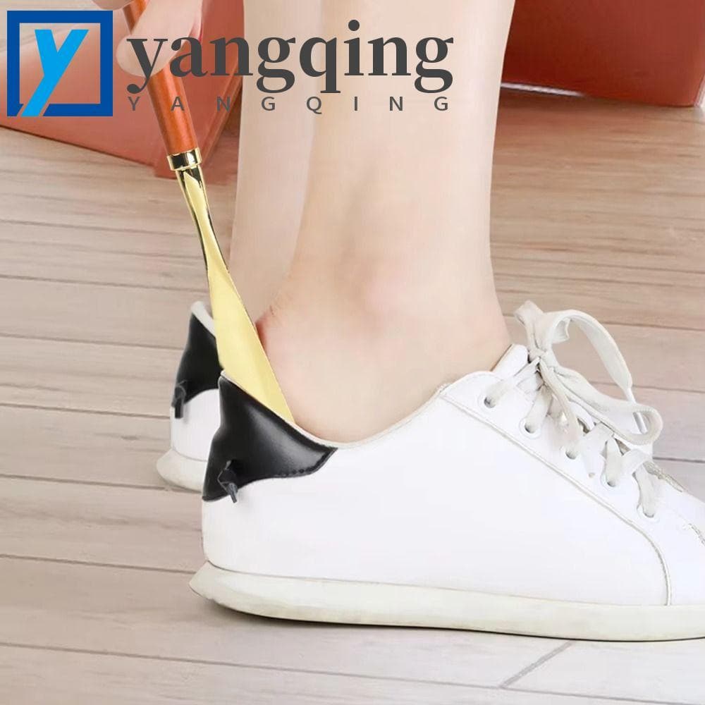 Buzina De Sapato De Metal YANGQING , Calçadeira Longa Com Alça De 32 Cm , Levantador Portátil Durável Cabeça De Leão/Cav