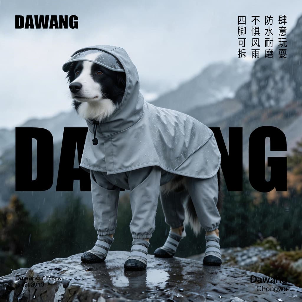 Edge Shepherd Big Dog Capa de chuva especial Calças de quatro patas à prova d'água com tudo incluído Pet Labrador Golden