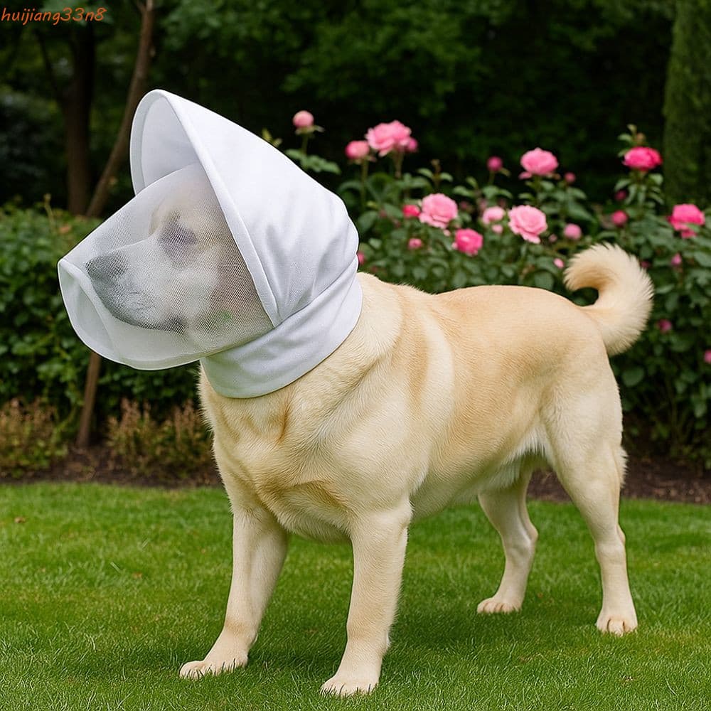 Máscara Protetora Para Cães HUIJIANG , Arnês Com Proteção De Orelha De Poliéster , Capa De Cabeça Animais De Estimação D