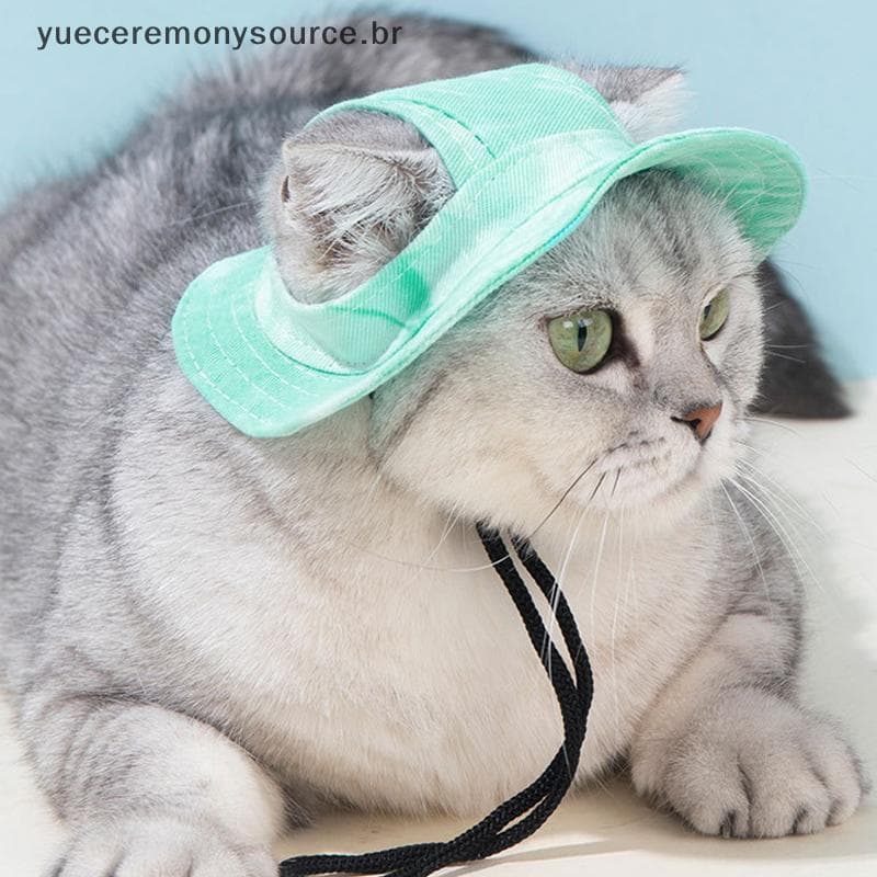 # yuece Chapéu De Gato , Sol Para Cachorro , Capa De Cabeça Exposição De Orelha Pescador Animais De Estimação , Acessóri