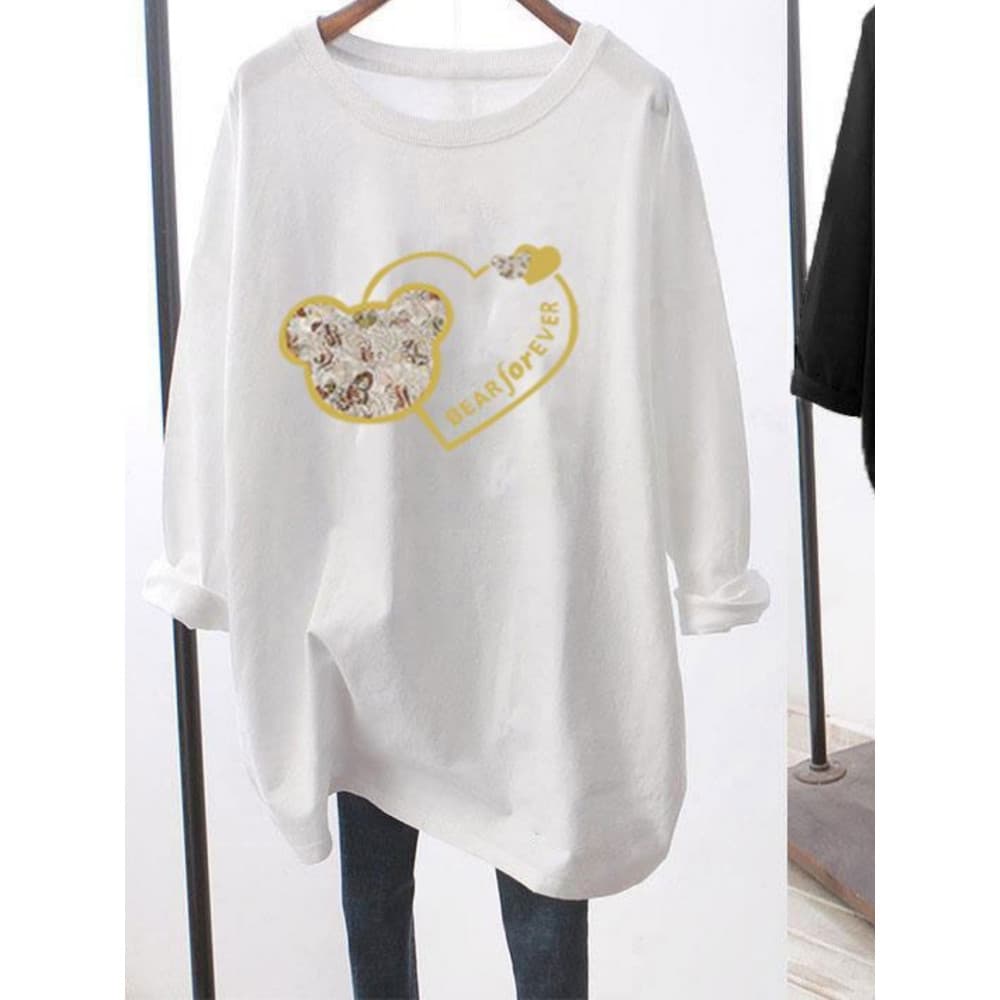 Roupa de maternidade novo estilo branco manga comprida camiseta roupas femininas 2026 início da primavera novo estilo be