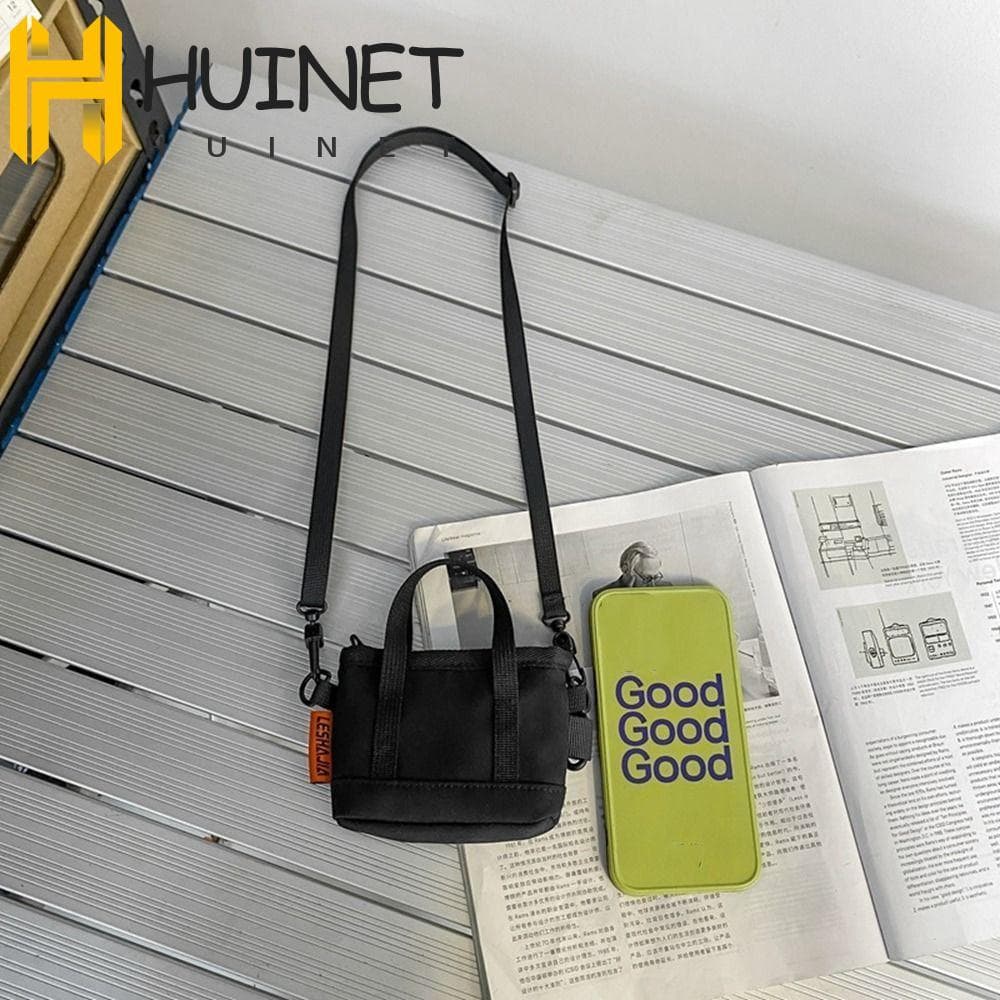 HUINET Pingente De Bolsa De Moedas De Náilon , Porta-Cartões Estilo Coreano Carteira Masculina , Portátil Com Zíper Mini