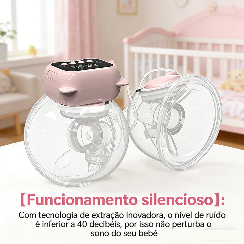 Bomba de Tira Leite Elétrica Portátil Recarregável | Bomba Elétrica para Leite Materno Silenciosa e Confortável