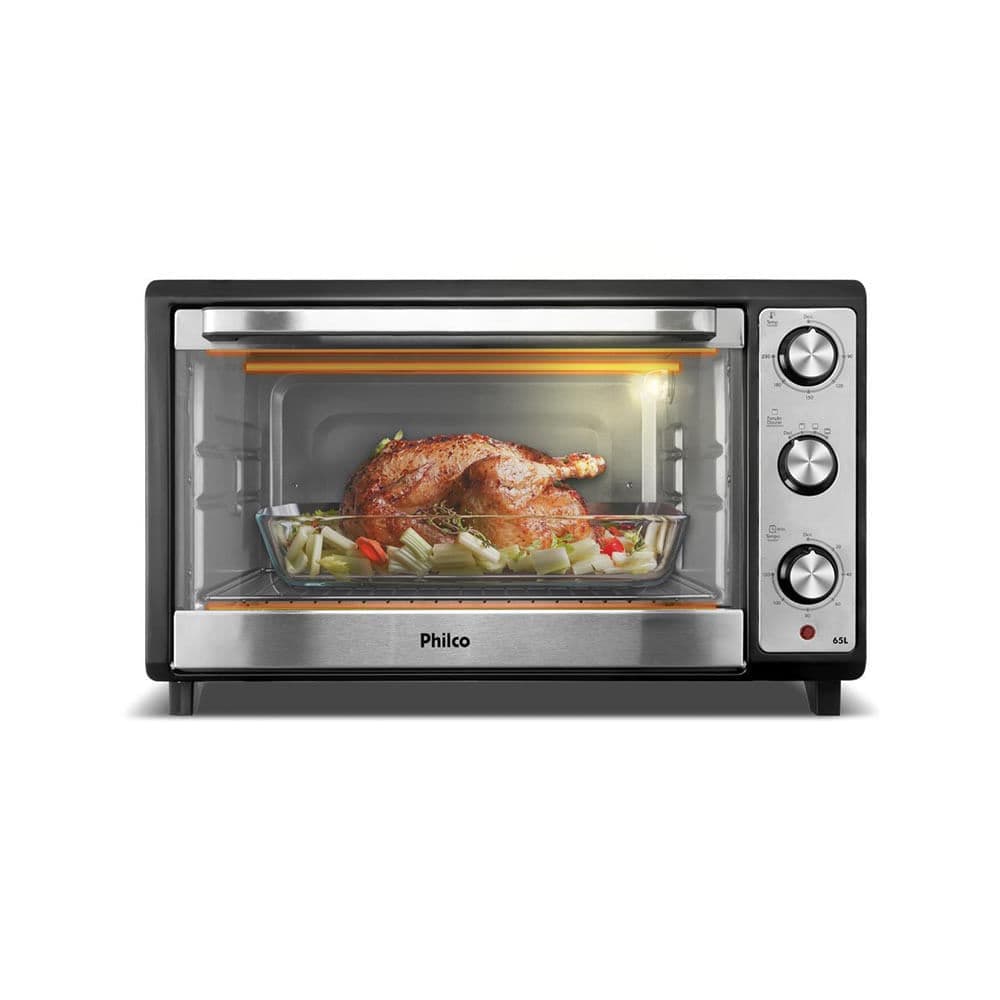 Forno Elétrico 65 Litros Philco Dupla Resistência Bancada Preto PFE65 220V