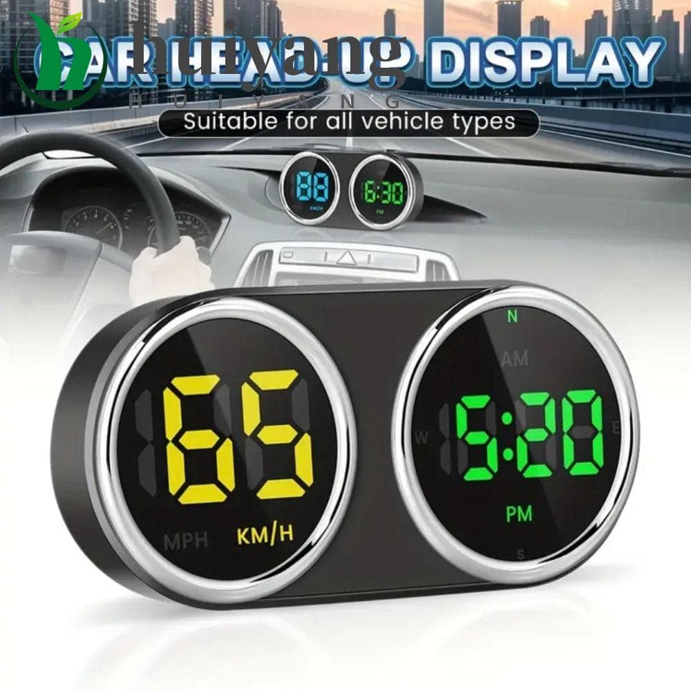 Velocímetro Digital Para Carro HUIYANG GPS , Plug & Play Com Comutação De 7 Cores HUD Car Head Up Display , 2 Em 1