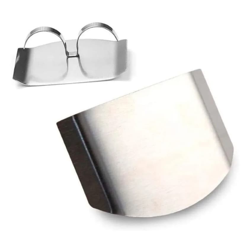 Protetor dedo Inox Para Fatiar Legumes Carnes Ferramenta Segurança Cozinha Contra Cortes Facas